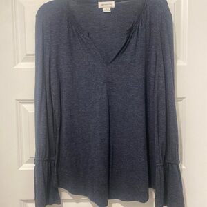 Liz Claiborne Deep Blue V-Neck Blouse